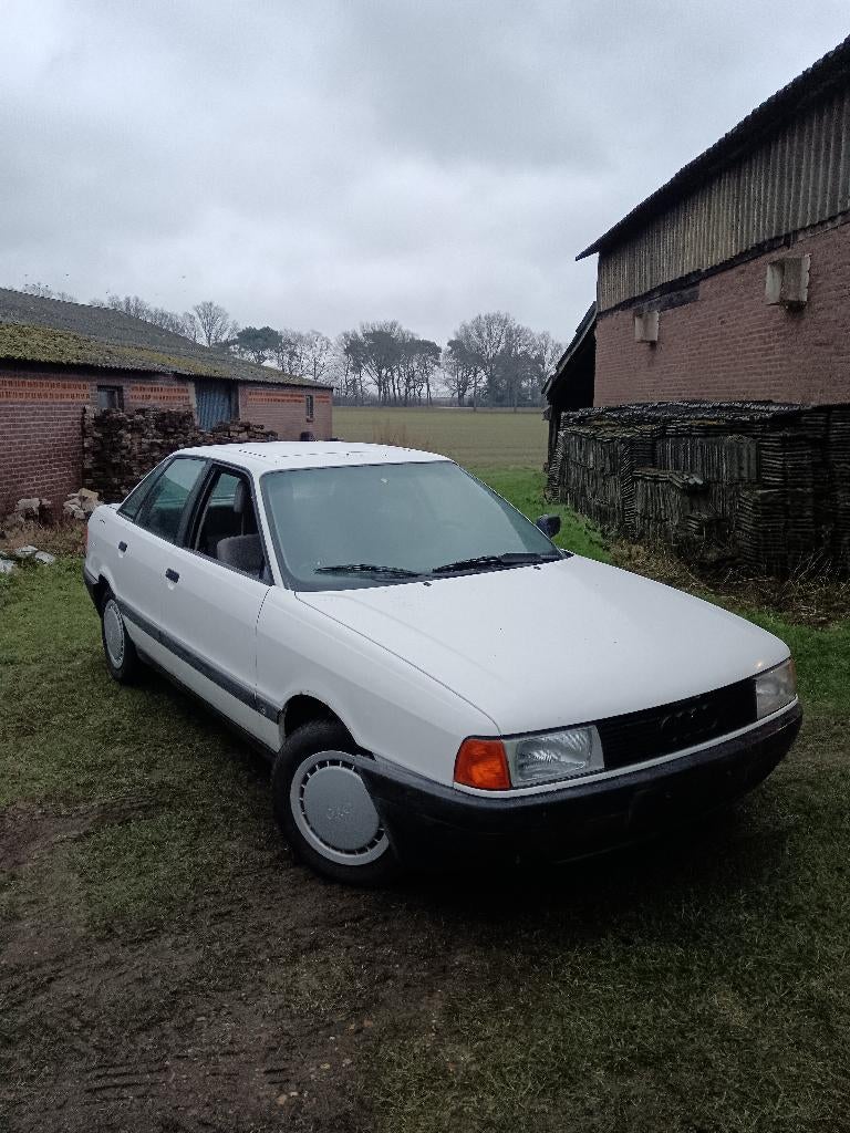 Audi 80 oldtimer 1987 met laswerk Duitse papieren, Voorwielaandrijving, Stof, Wit, Handgeschakeld