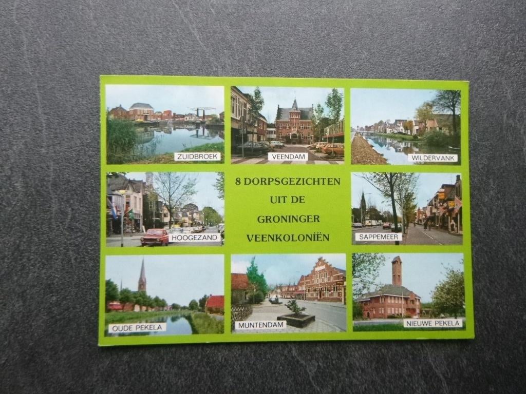 8 dorpsgezichten uit de Groniger Veenkolonien, Zuidbroek,, Verzenden, 1980 tot heden, Gelopen, Noord-Brabant