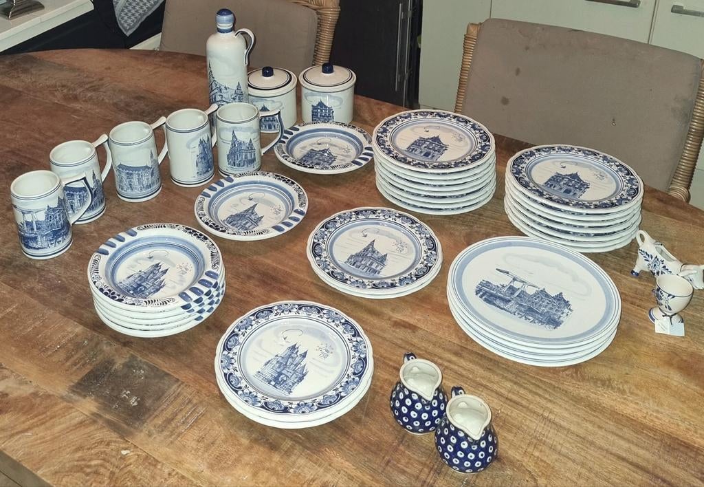 Grote serie Delfts Blauw ., Antiek en Kunst, Ophalen of Verzenden