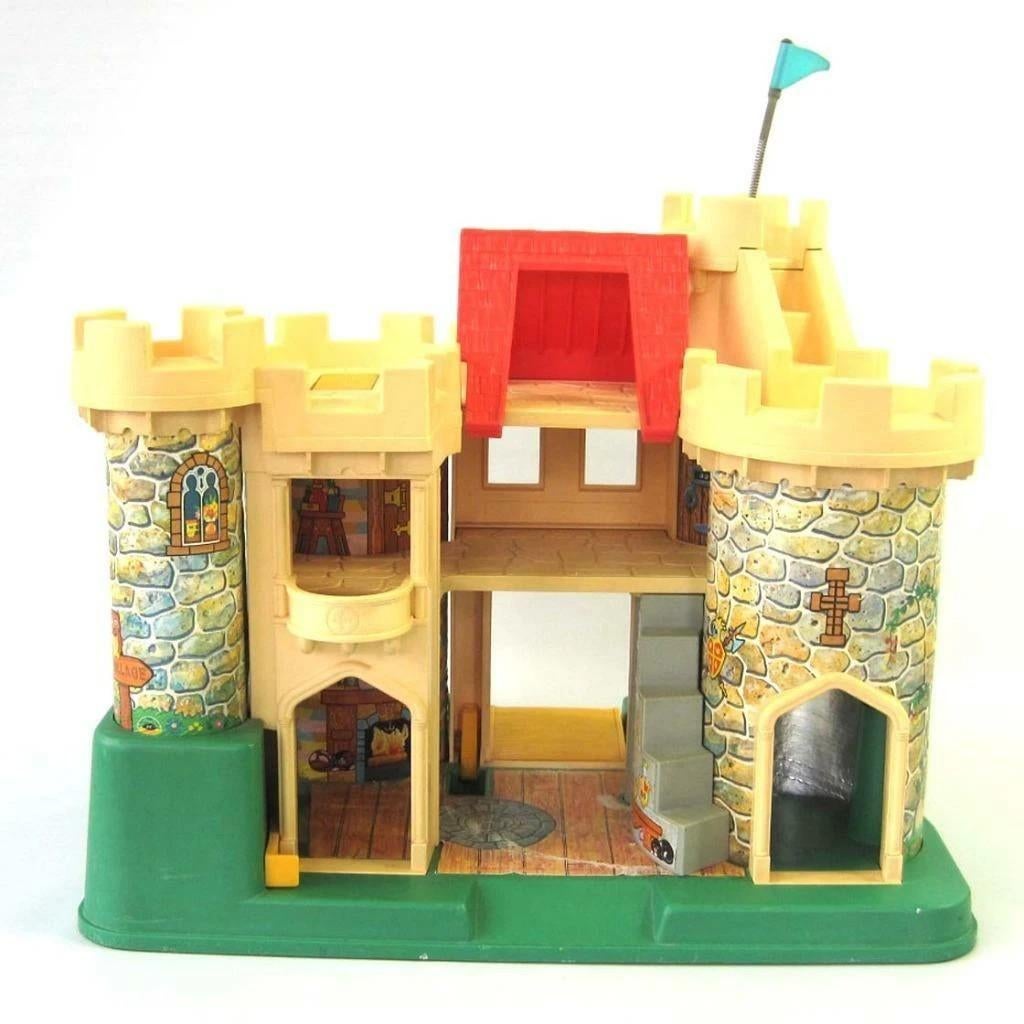 1974 play family castle fisher-price kasteel speelset slot, Ophalen of Verzenden, Gebruikt, Speelset