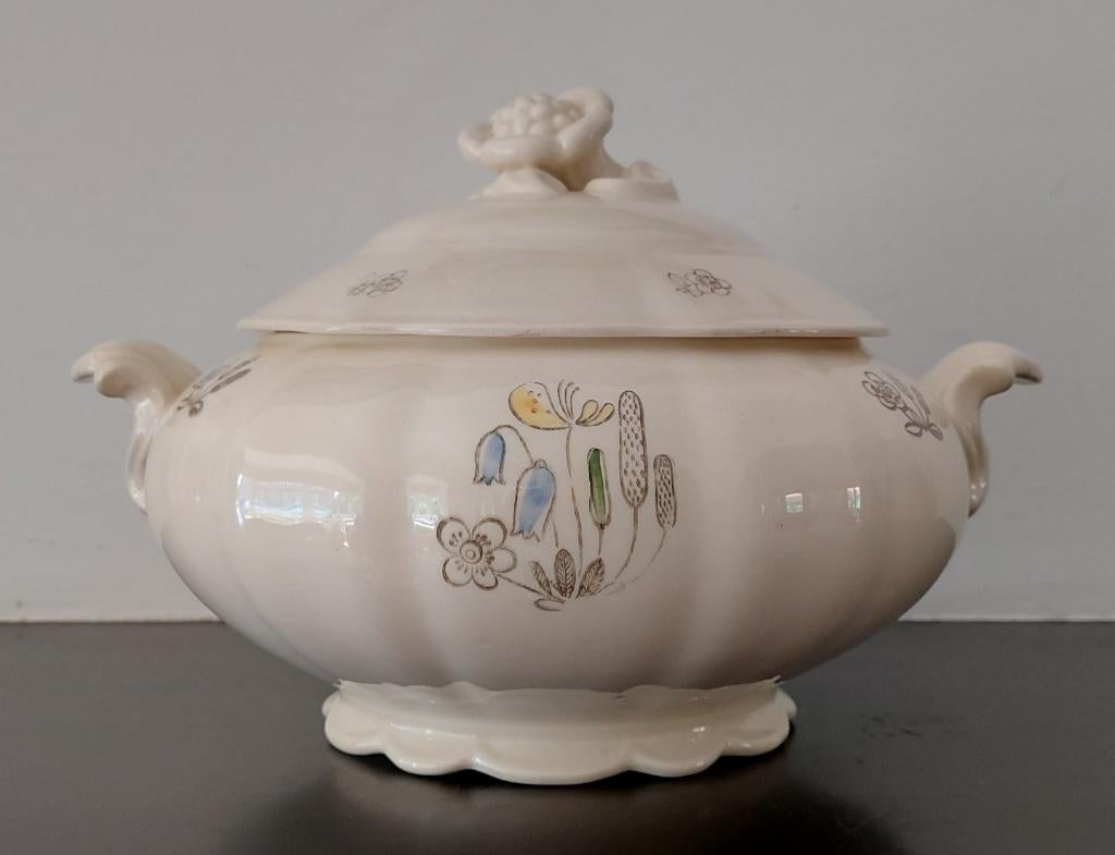 Antiek soepterrine Rorstrand Sweden Blomster ´50s, Ophalen of Verzenden