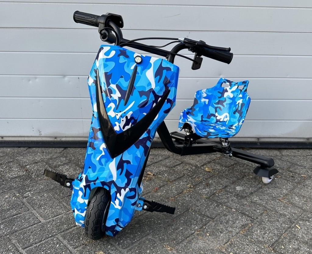 Elektrische Drift Trike Kart 250w 36V camo blauw NIEUW, Ophalen of Verzenden, Nieuw