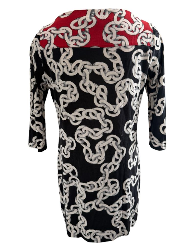 Diane von Furstenberg jurk L, Zwart, Ophalen of Verzenden, Zo goed als nieuw, Onder de knie