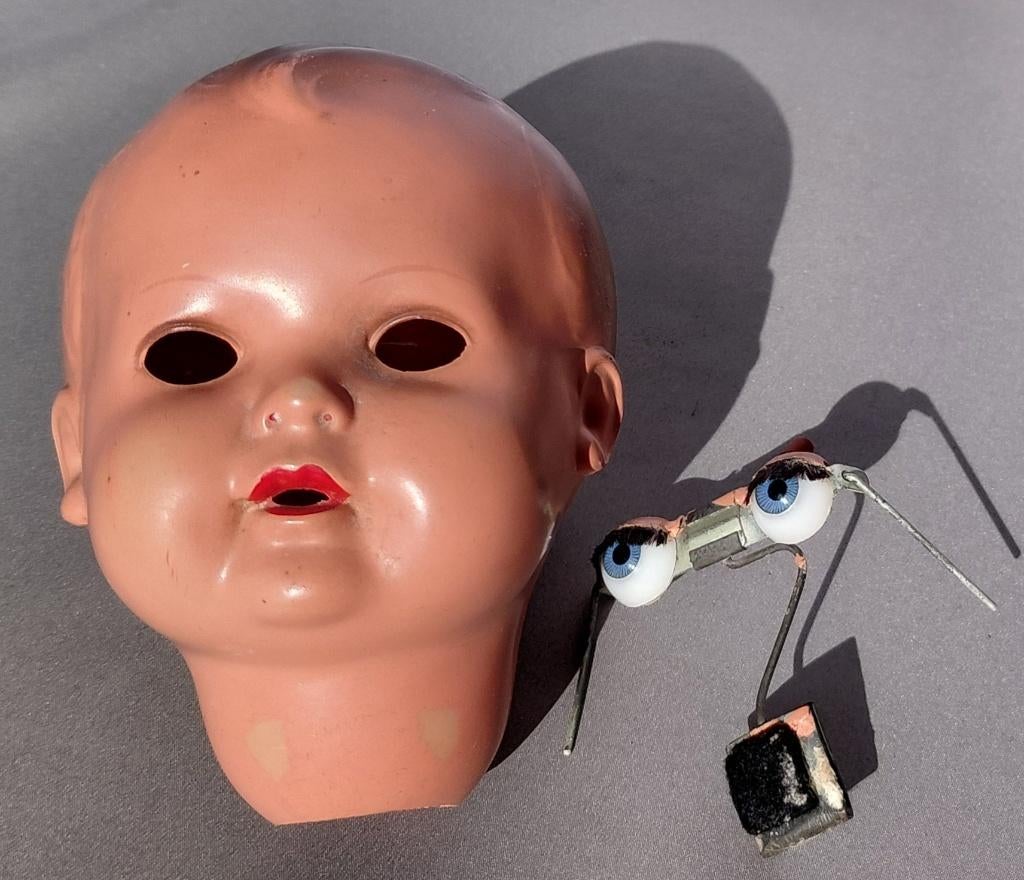 Antieke Celluloid Schildpad Poppen Hoofd Turtle Doll Germany, Antiek en Kunst, Ophalen of Verzenden