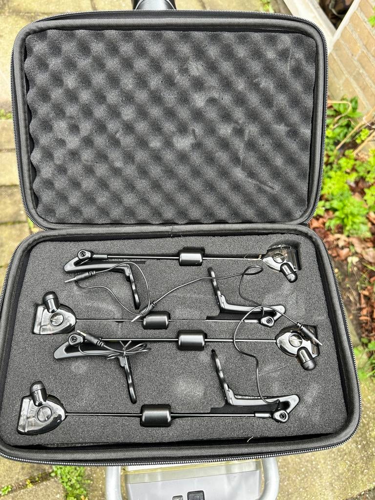 Hengelsport beetmelders in koffer, Ophalen of Verzenden, Gebruikt, Overige typen