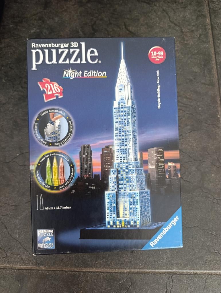 3D puzzel New York / Ravensburger, Hobby en Vrije tijd, Denksport en Puzzels, Ophalen of Verzenden, Minder dan 500 stukjes, Zo goed als nieuw