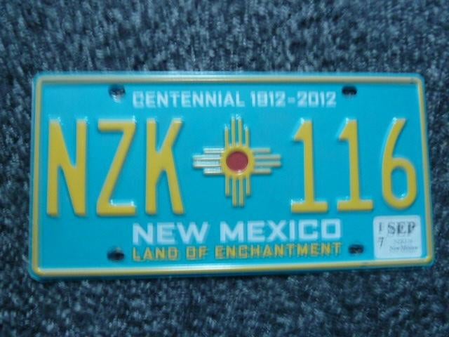 Kentekenplaat licenseplate New Mexico Centennial USA, Verzenden, Gebruikt, Auto's