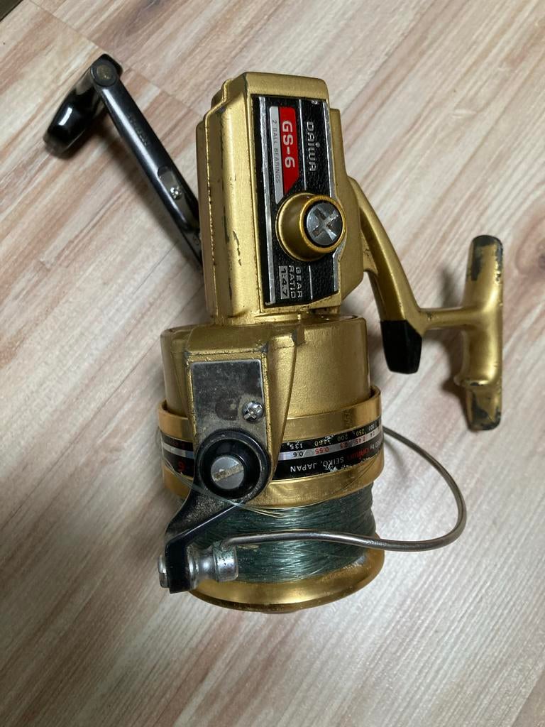 Vintage Daiwa GS-6 Gouden Vis molen - 2 Kogellagers, Watersport en Boten, Hengelsport | Algemeen, Ophalen of Verzenden, Gebruikt