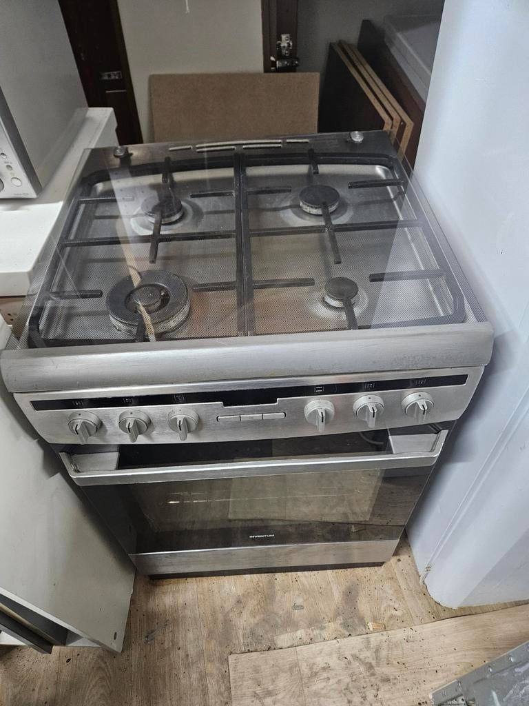 RVS gasfornuis, Ophalen, Warmhoudplaat, 60 cm of meer, 4 kookzones