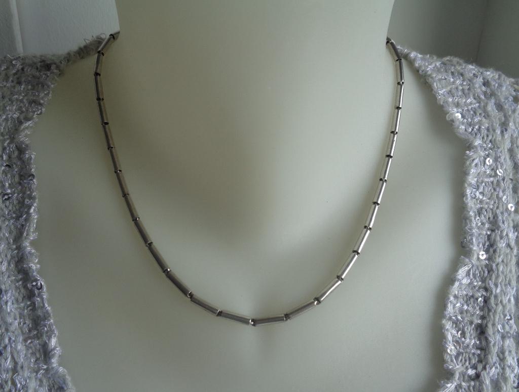 zilveren staafjes ketting van CASA [947], Sieraden, Tassen en Uiterlijk, Kettingen, Verzenden, Zo goed als nieuw, Zilver, Zilver
