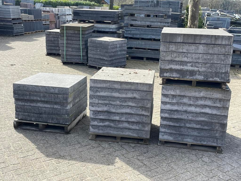 Oud Hollandse tegels Antraciet 80x80x10 RESTPARTIJ, Ophalen, Nieuw, Beton, Terrastegels
