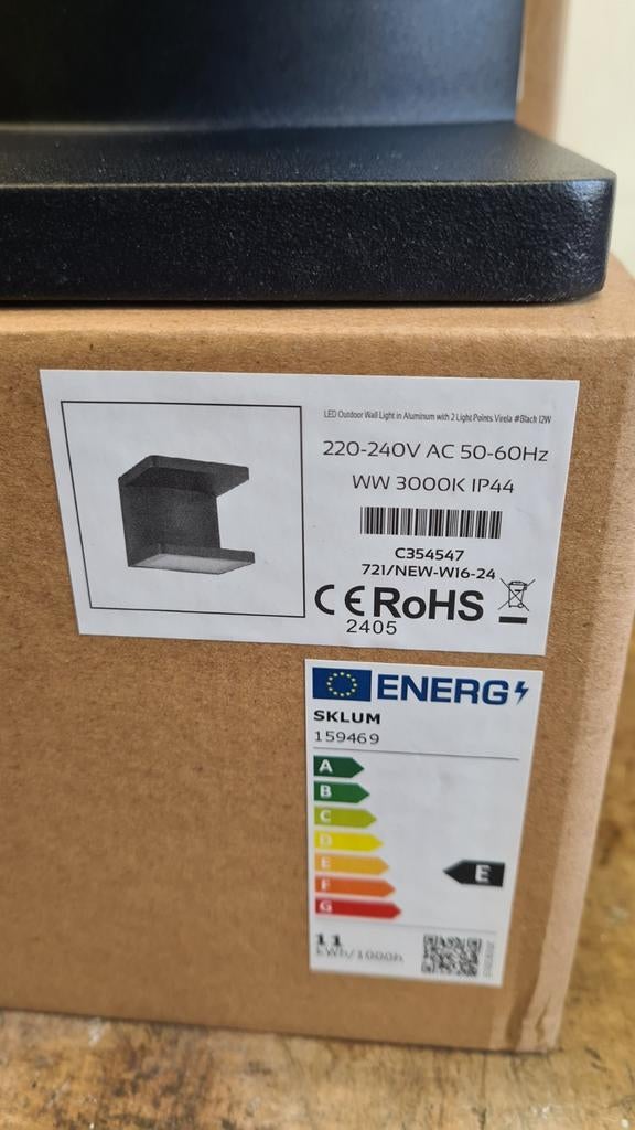 Disign tuinverlichting zwart led 2 zijde licht., Ophalen of Verzenden, Nieuw, Netvoeding, Minder dan 50 watt