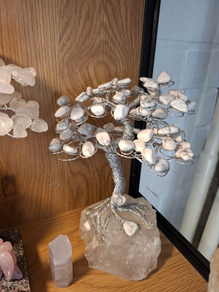 Handgemaakt Edelsteen Boompje - Howliet, Ophalen of Verzenden