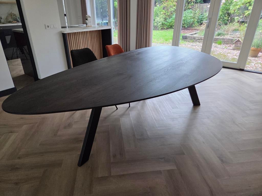 Table du Sud eettafel massief eiken smoked zwart/bruin, Ophalen