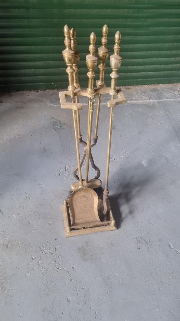 Vintage messing haardstel - Compleet en decoratief, Ophalen of Verzenden, Gebruikt, Overige soorten