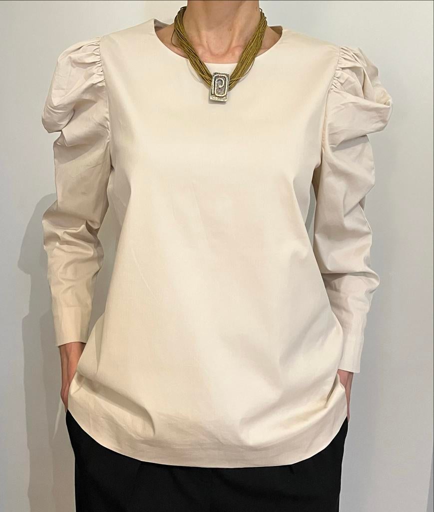 Nieuwe COS blouse met pofmouwen, Ophalen of Verzenden, Nieuw, Maat 36 (S), Beige