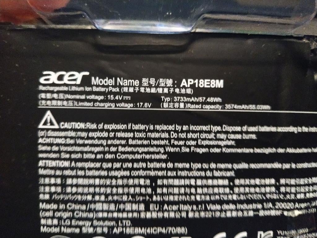 AP18E8M Acer Laptop accu, Ophalen of Verzenden, Gebruikt, Acer