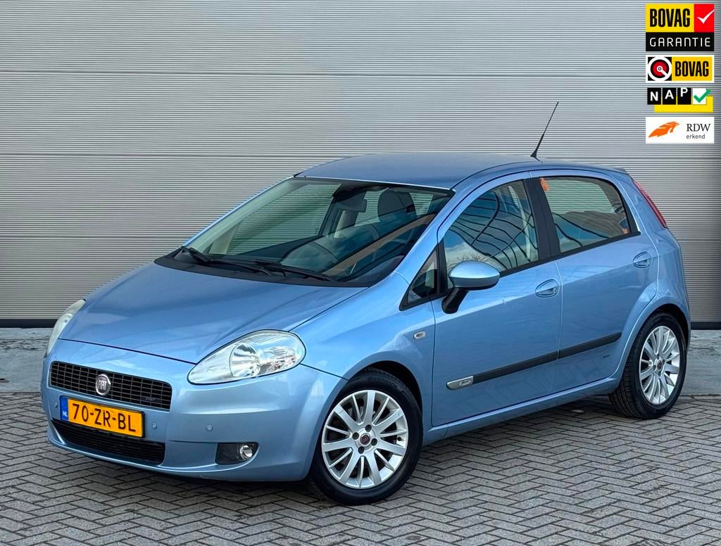 Fiat Grande Punto 1.4 16V Turbo 120pk 5DR 2008 Blauw NAP, Auto's, Fiat, Voorwielaandrijving, 15 km/l, 4 cilinders, Grande Punto