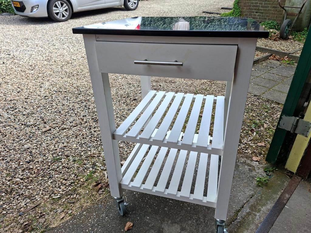 Handige Keukentrolley met Lade en Legplanken, Huis en Inrichting, Keuken | Keukenbenodigdheden, Gebruikt, Keukentrolley, Hout