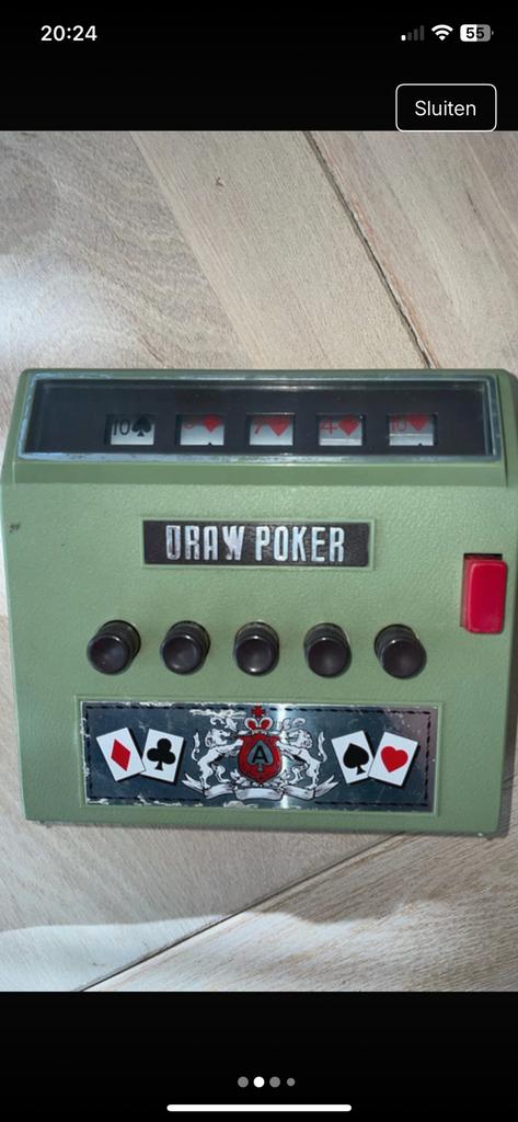 Vintage Draw poker spel 1971, Verzamelen, Automaten | Gokkasten en Fruitautomaten, Euro, Ophalen of Verzenden, Zo goed als nieuw