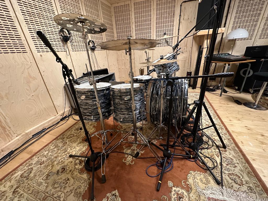 Ludwig Accent Drumstel Oyster motief jaren 80, Ophalen, Gebruikt, Ludwig