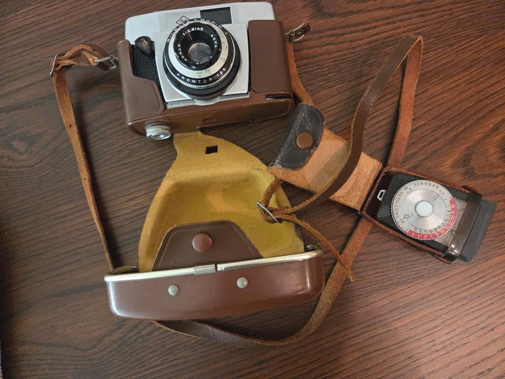 Agfa camera Silette Rapid 1 met Sekonic belichtingsmeter, Ophalen of Verzenden, Gebruikt, Compact, Overige Merken