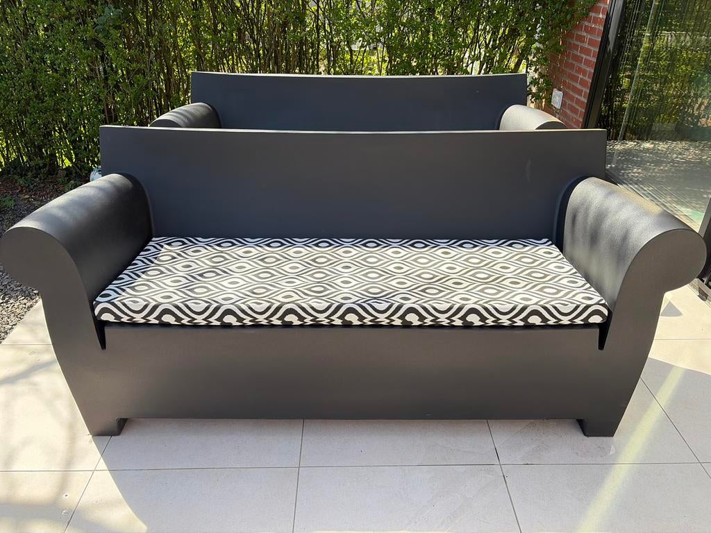 Kartell bubble club design banken, 2 stuks zwart, Ophalen, Gebruikt, Kunststof