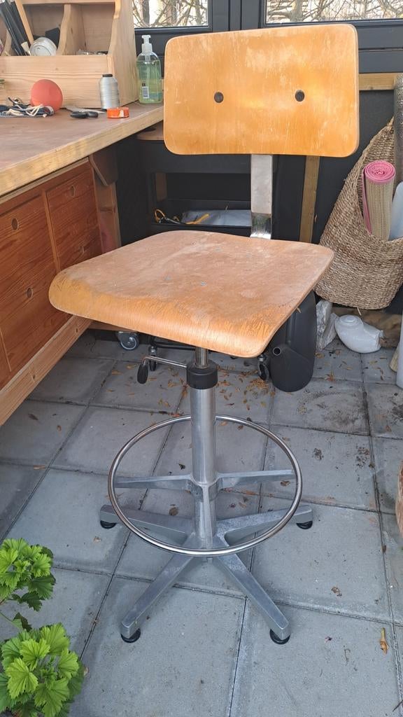 Architectenkruk/werkstoel, Ophalen, Gebruikt, Bruin, Bureaukruk