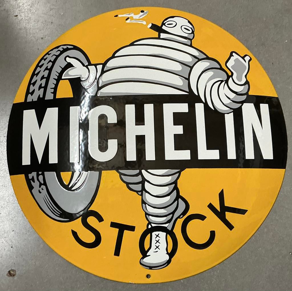Emaille bord MICHELIN groot formaat 50 cm, Ophalen of Verzenden, Reclamebord