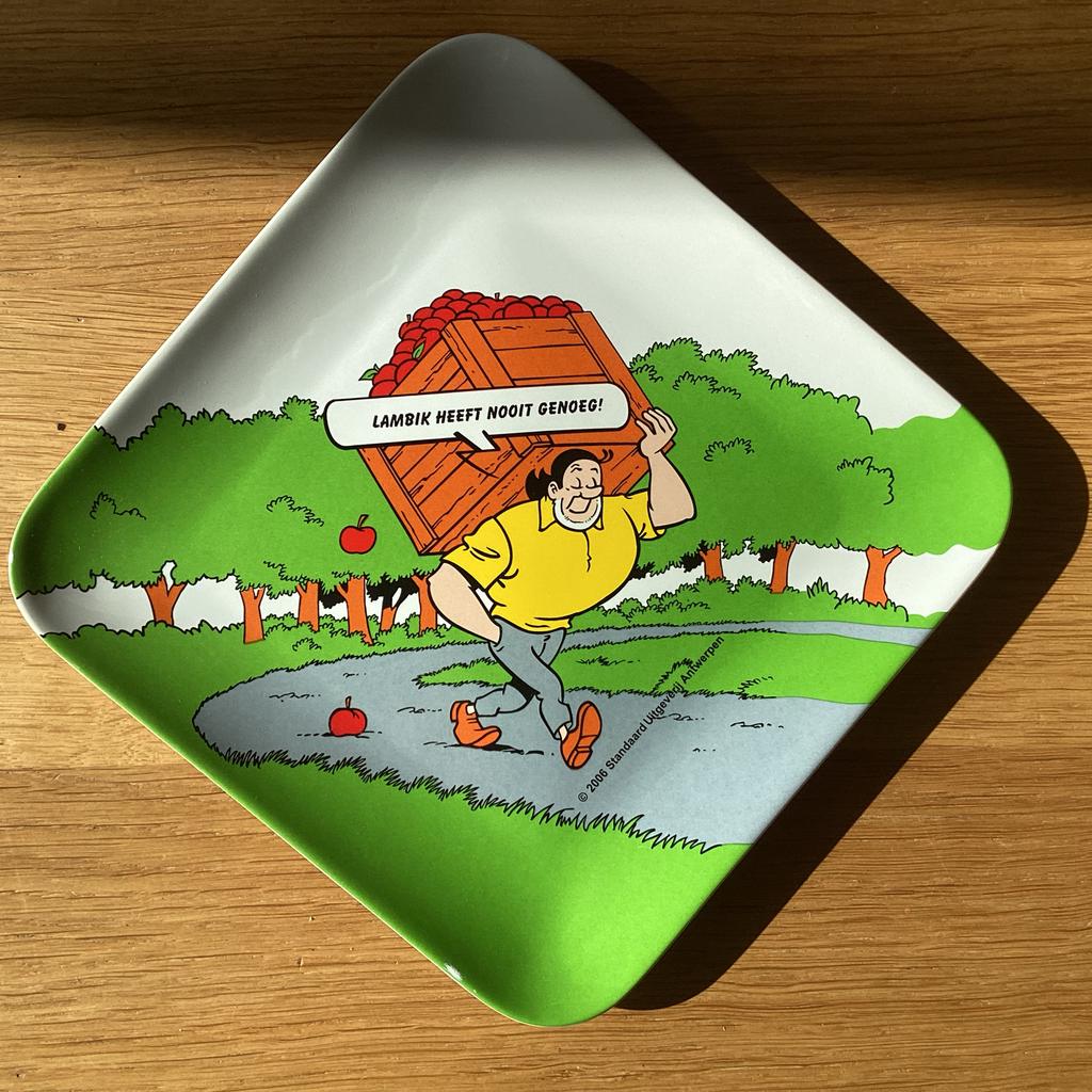 Suske en Wiske Fruitmasters ontbijtbordje Lambik, Overige materialen, Gebruikt, Ophalen of Verzenden, Bord(en)