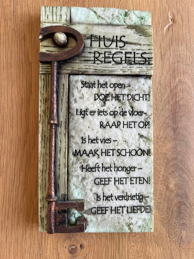 Twee leuke tekst tegeltjes, Ophalen, Zo goed als nieuw