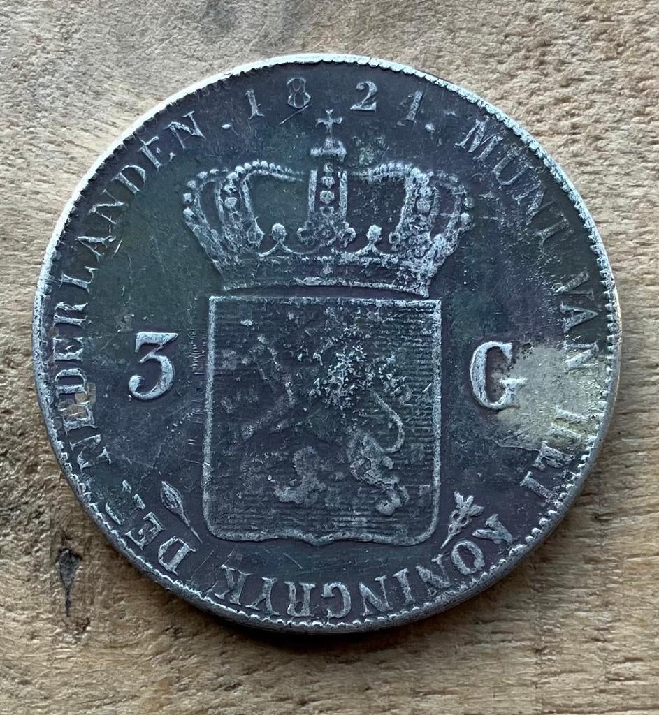 3 gulden 1824 Willem I, Postzegels en Munten, Munten | Nederland, Ophalen, Koning Willem I, Overige waardes, Losse munt