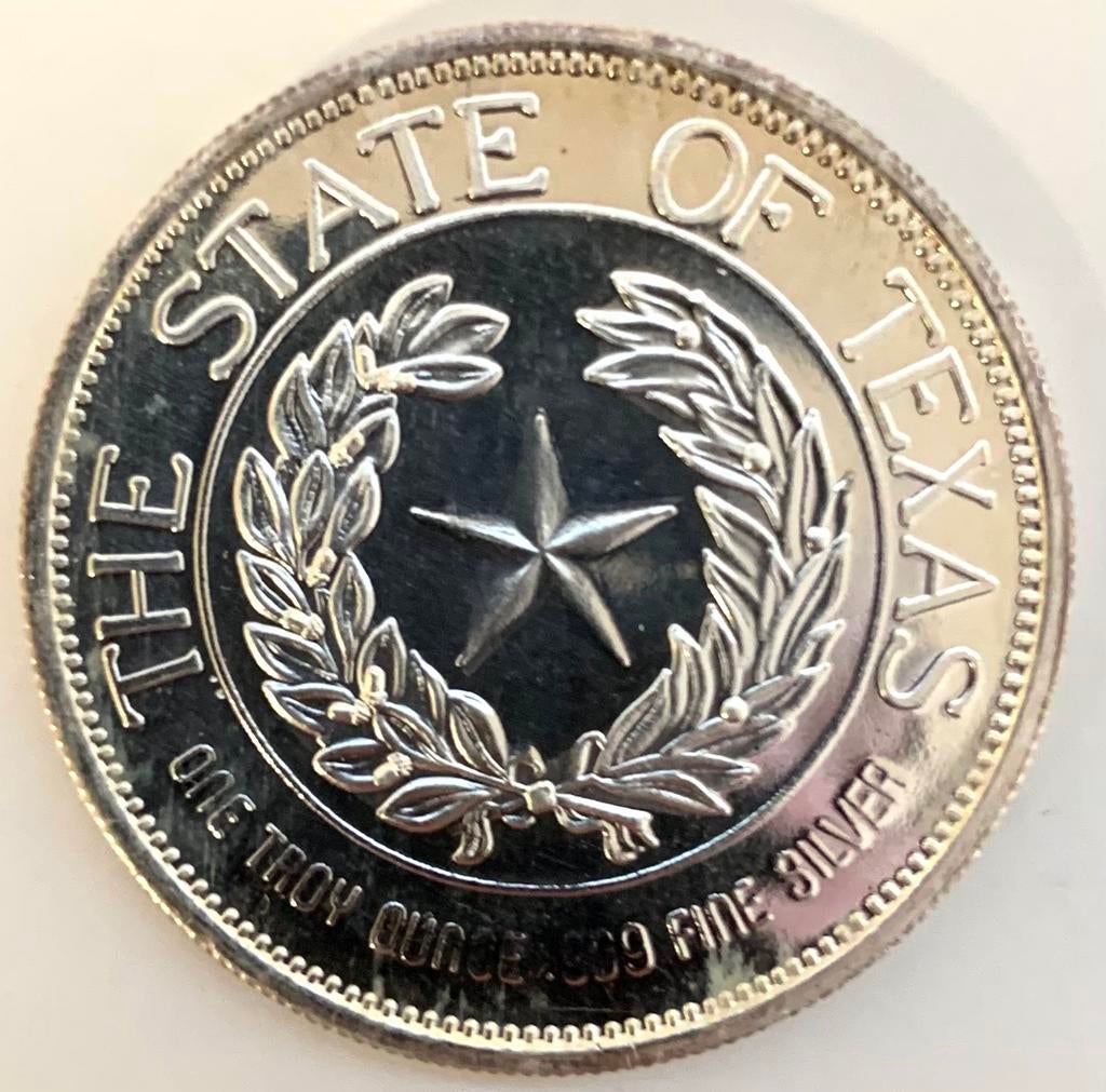 USA Texas 1 Troy ounce 999 zilver 1986, Ophalen of Verzenden, Noord-Amerika, Zilver