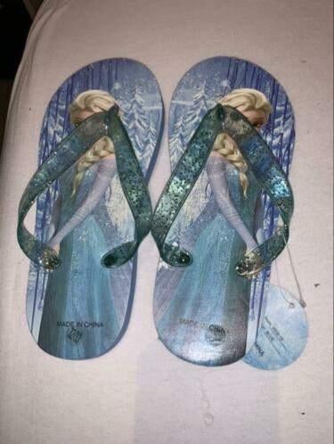Slippers frozen Elsa teenslippers 34 35 sandalen blauw nieuw, Meisje, Overige typen, Nieuw, Ophalen of Verzenden