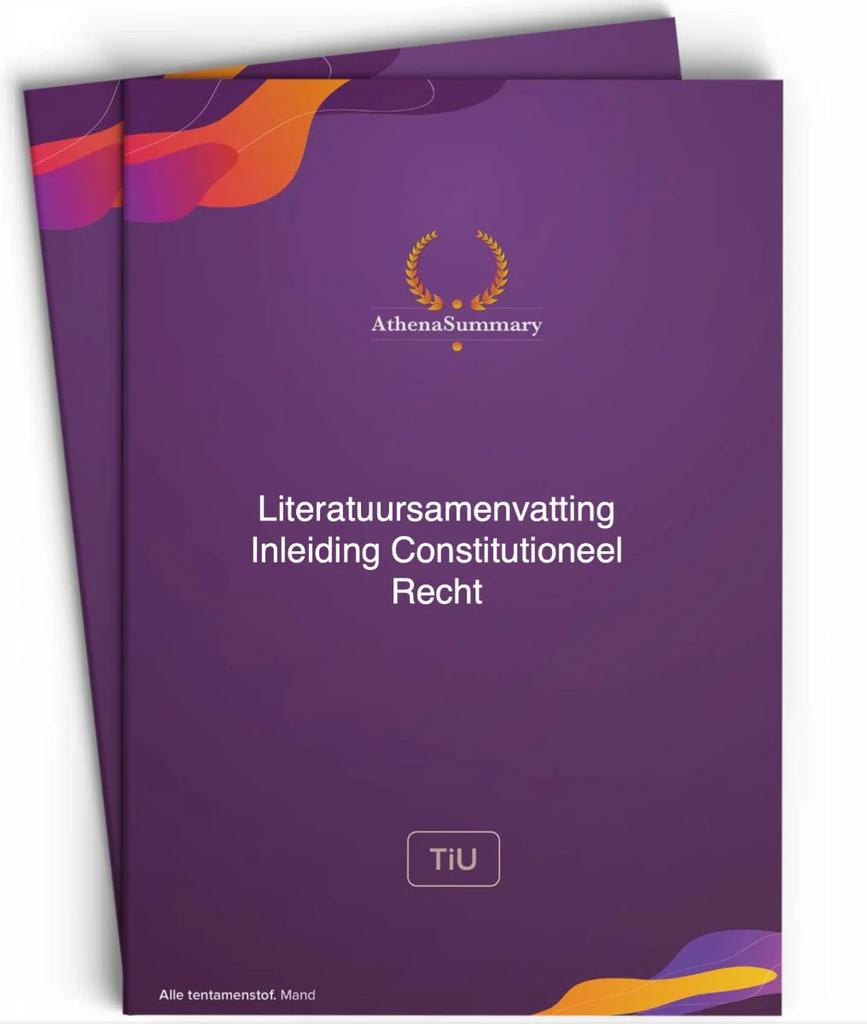 Athena Samenvatting Inleiding Constitutioneel Recht - UvT, Ophalen of Verzenden, Gamma, Zo goed als nieuw, WO