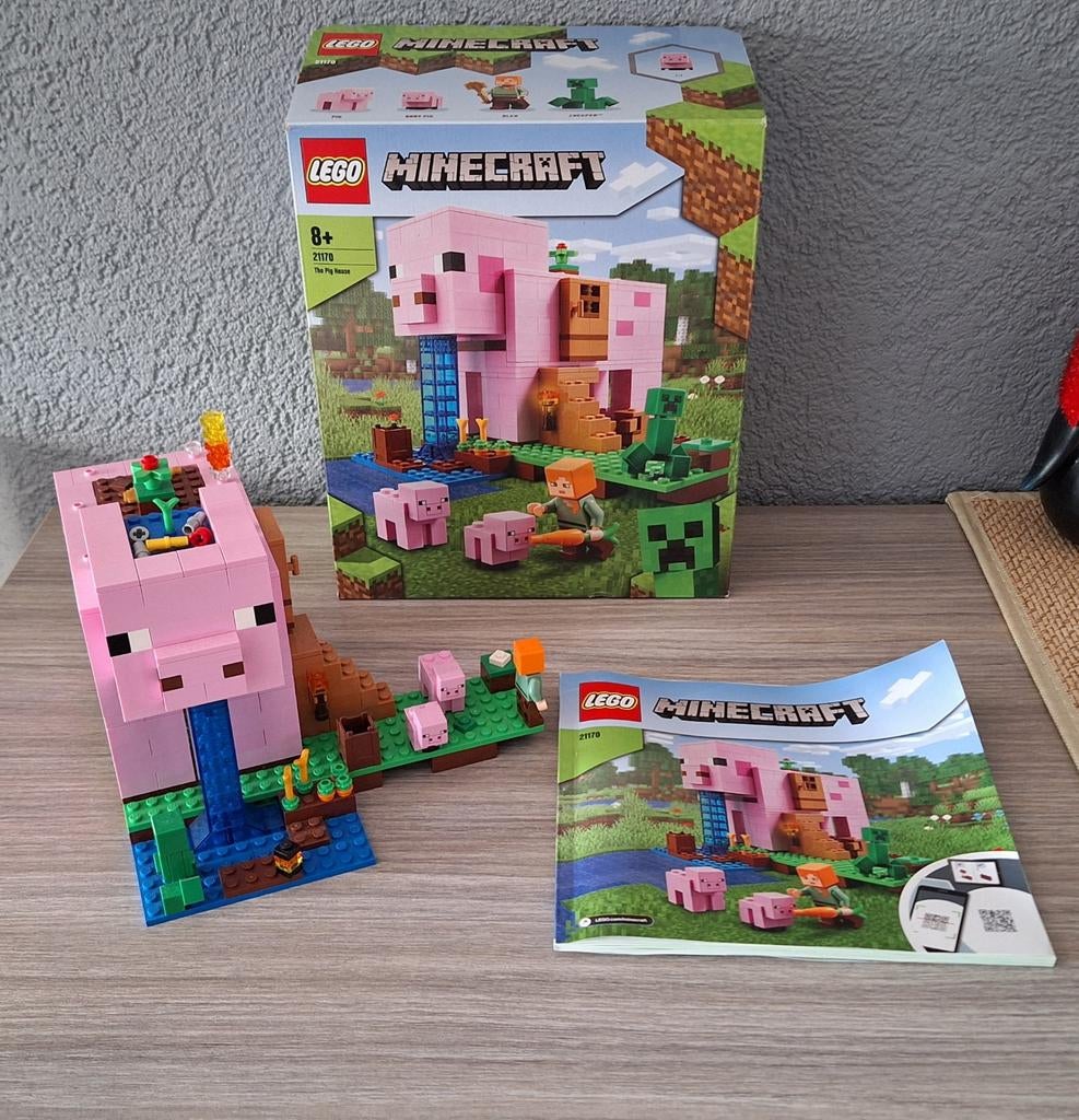 Lego minecraft set 21170, het varkenshuis., Ophalen of Verzenden, Zo goed als nieuw, Lego