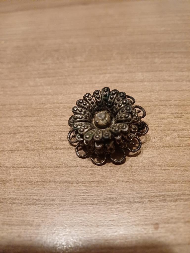 Antieke Zeeuwse knoop,/broche, Sieraden, Tassen en Uiterlijk, Antieke sieraden, Ophalen of Verzenden, Zilver, Broche