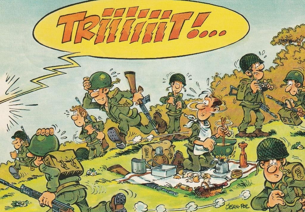 2x Soldaten Satire, 1960 tot 1980, Ophalen of Verzenden, Zo goed als nieuw, Prent