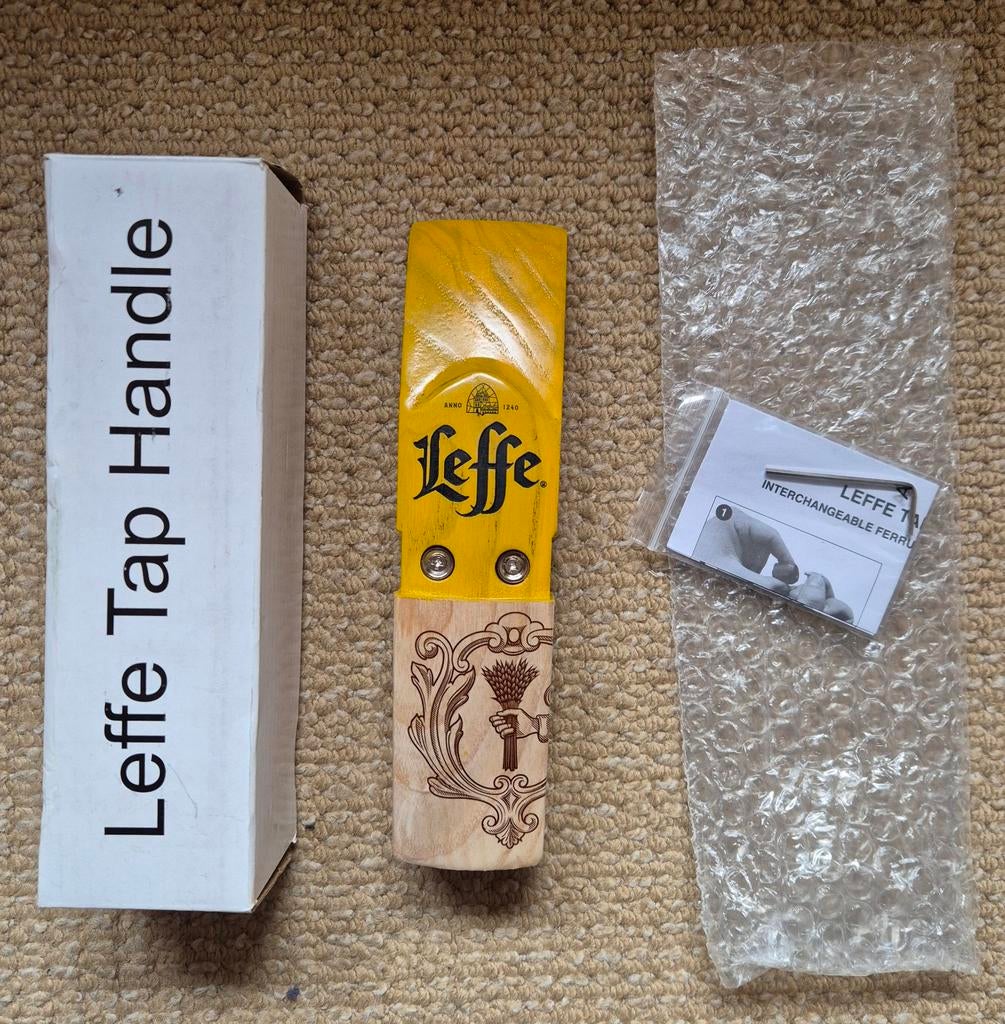 Luxe houten taphendel Leffe, Verzamelen, Ophalen of Verzenden, Nieuw, Overige merken
