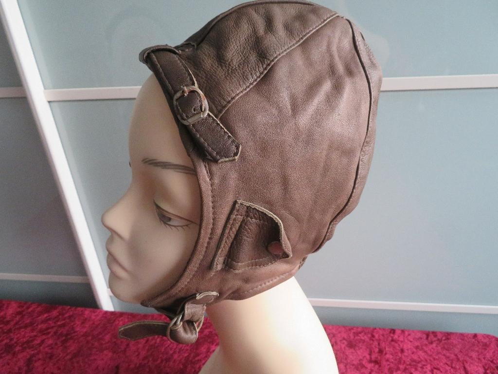 Vintage PILOTENCAP / Cap Muts Solex Bruin, Ophalen of Verzenden