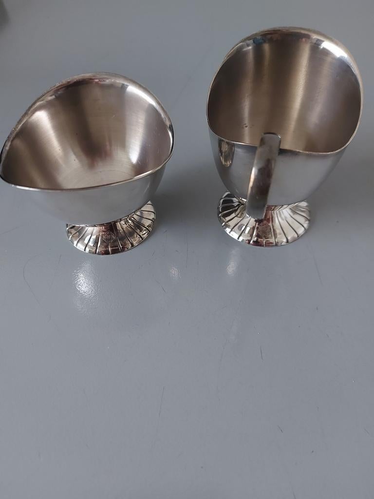 Verzilverd DE suiker en melkkannetje, Ophalen of Verzenden