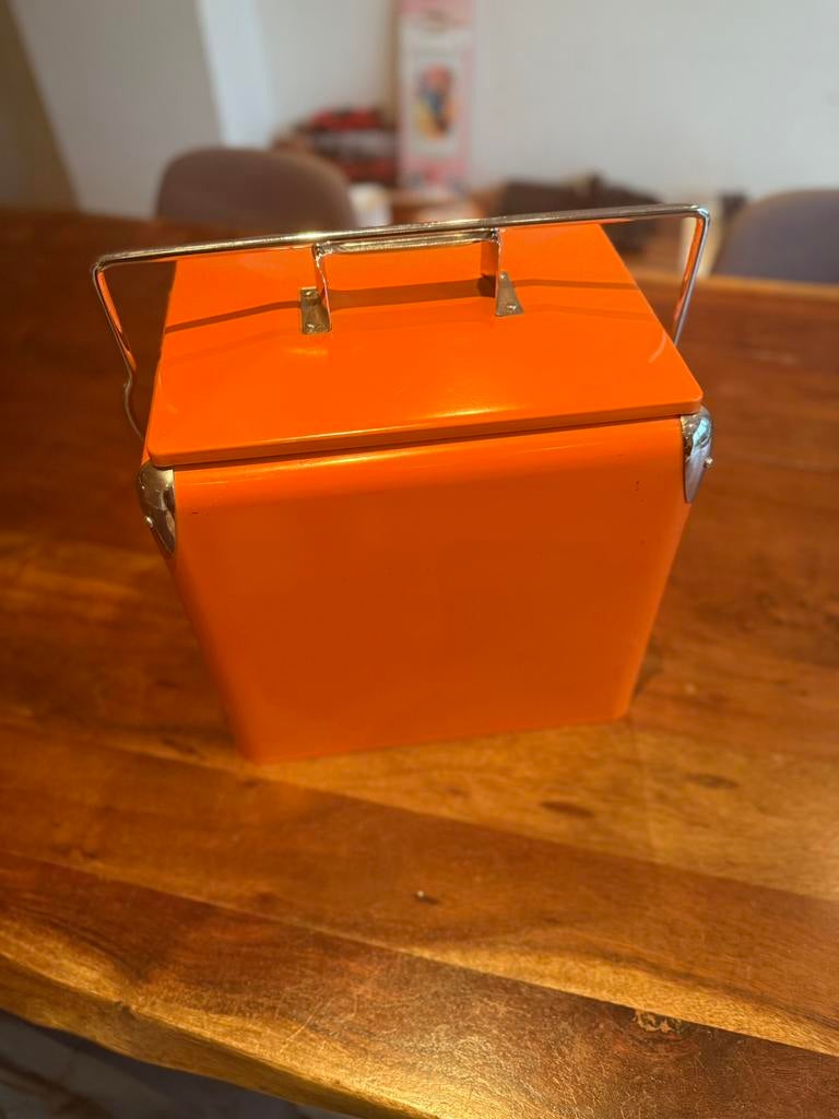 Oude VINTAGE metalen koelbox! (Collector item), Ophalen