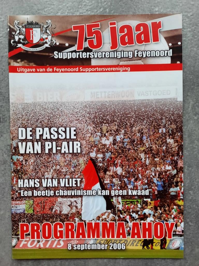 Programmaboekje Feyenoord Supportersvereniging 75 jaar, Ophalen of Verzenden, Gebruikt, Feyenoord, Boek of Tijdschrift