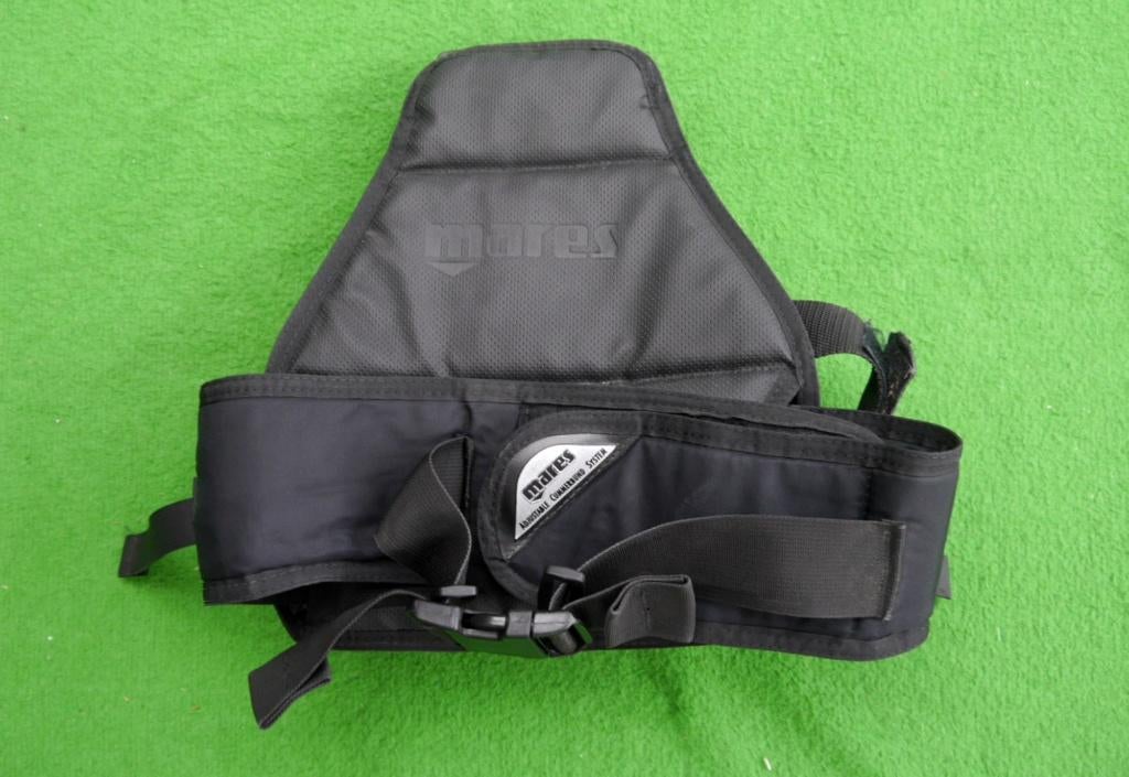 Beklede Mares backplate met buikband en tankband - maat L, Ophalen of Verzenden, Gebruikt, Trimvest of Wing