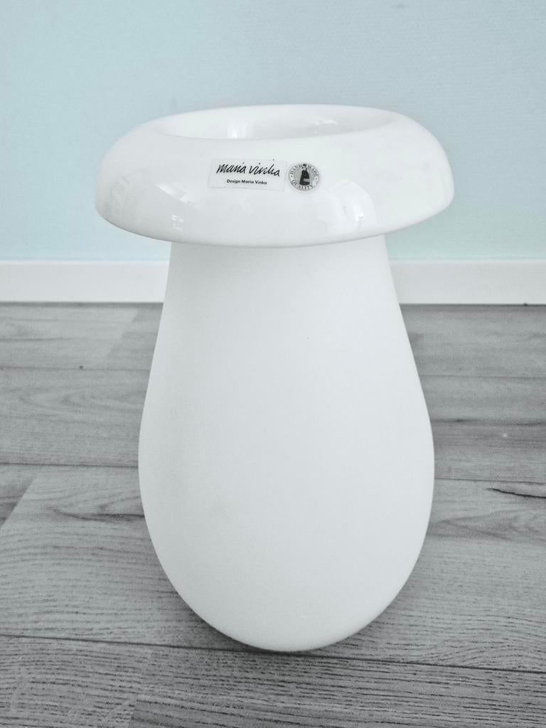 Mooie vintage witte IKEA vaas - Design Maria Vinka, Ophalen, Wit, Minder dan 50 cm, Glas