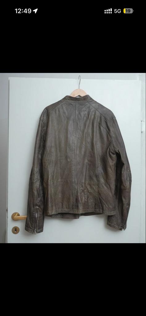 Bruine leren jas - Maat M Otto Kern Leather Jacket - Size 54, Ophalen of Verzenden, Zo goed als nieuw, Maat 48/50 (M), Bruin