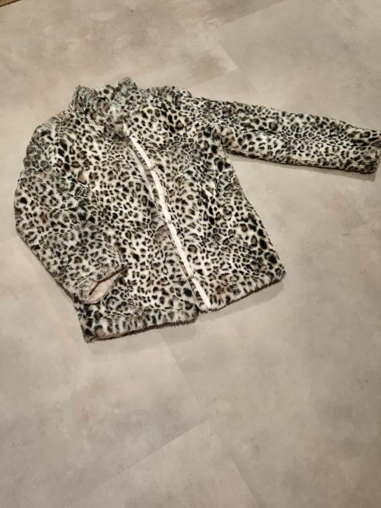 Mooie zachte jas met panterprint - YFK, Ophalen of Verzenden, Zo goed als nieuw, Meisje, Jas