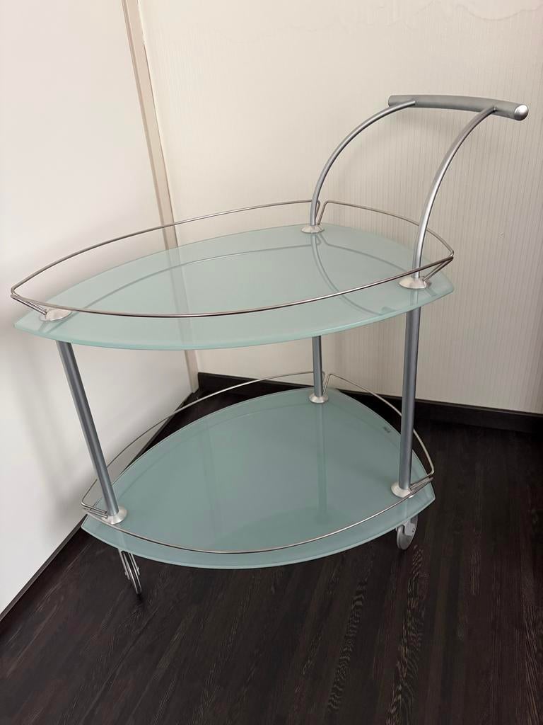 Glazen serveerwagen / bijzettafel, Ophalen, Gebruikt