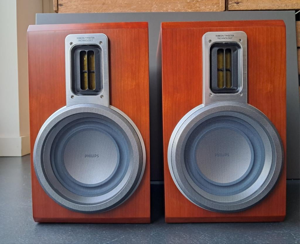 Philips luidsprekerboxen MCD-708 met houten behuizing, Philips, Nieuw, Ophalen of Verzenden, 60 tot 120 watt