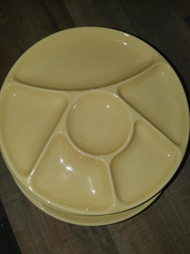 6 gourmet borden uit de jaren zeventig, Ophalen of Verzenden, Gebruikt, Effen, Bord(en)